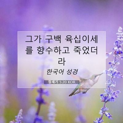 Picture 07 - 창세기 5:20 KOR - 그가 구백 육십이세를 향수하고 - Bible Verse Picture