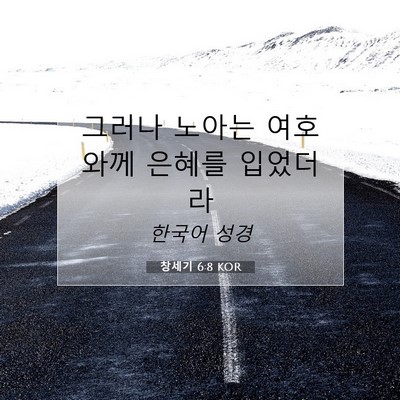 Picture 07 - 창세기 6:8 KOR - 그러나 노아는 여호와께 은혜를 - Bible Verse Picture