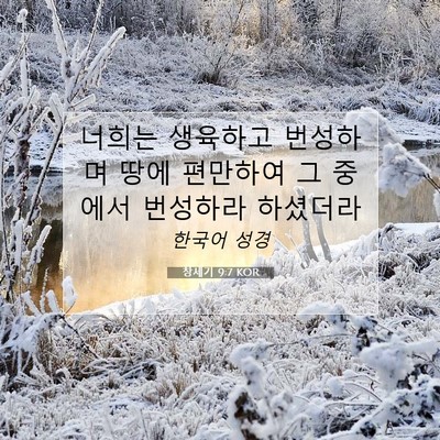 Picture 07 - 창세기 9:7 KOR - 너희는 생육하고 번성하며 땅에 - Bible Verse Picture