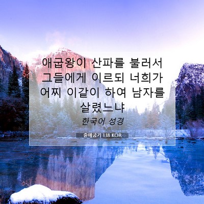 Picture 07 - 출애굽기 1:18 KOR - 애굽왕이 산파를 불러서 그들에게 - Bible Verse Picture