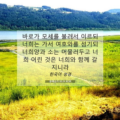 Picture 07 - 출애굽기 10:24 KOR - 바로가 모세를 불러서 이르되 너희는 - Bible Verse Picture