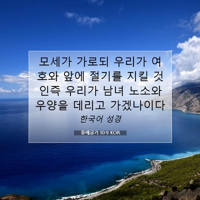 Picture 07 - 출애굽기 10:9 KOR - 모세가 가로되 우리가 여호와 앞에 - Bible Verse Picture