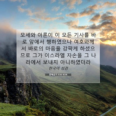 Picture 07 - 출애굽기 11:10 KOR - 모세와 아론이 이 모든 기사를 바로 - Bible Verse Picture
