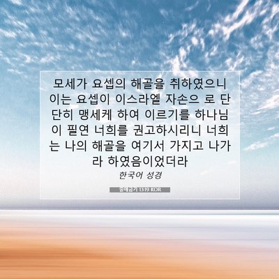 Picture 07 - 출애굽기 13:19 KOR - 모세가 요셉의 해골을 취하였으니 - Bible Verse Picture