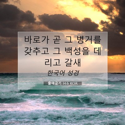Picture 07 - 출애굽기 14:6 KOR - 바로가 곧 그 병거를 갖추고 그 - Bible Verse Picture