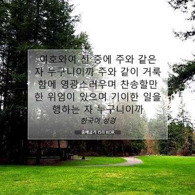 Picture 07 - 출애굽기 15:11 KOR - 여호와여 신 중에 주와 같은 자 - Bible Verse Picture