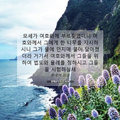 Picture 07 - 출애굽기 15:25 KOR - 모세가 여호와께 부르짖었더니 - Bible Verse Picture