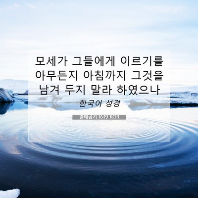 Picture 07 - 출애굽기 16:19 KOR - 모세가 그들에게 이르기를 아무든지 - Bible Verse Picture