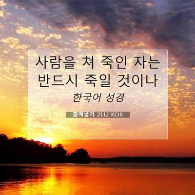 Picture 07 - 출애굽기 21:12 KOR - 사람을 쳐 죽인 자는 반드시 죽일 - Bible Verse Picture