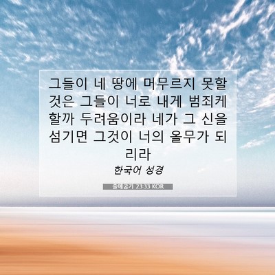 Picture 07 - 출애굽기 23:33 KOR - 그들이 네 땅에 머무르지 못할것은 - Bible Verse Picture