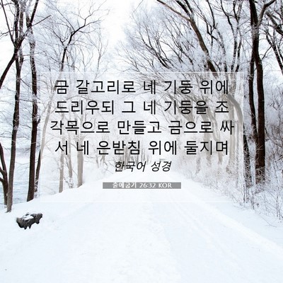 Picture 07 - 출애굽기 26:32 KOR - 금 갈고리로 네 기둥 위에 드리우되 - Bible Verse Picture