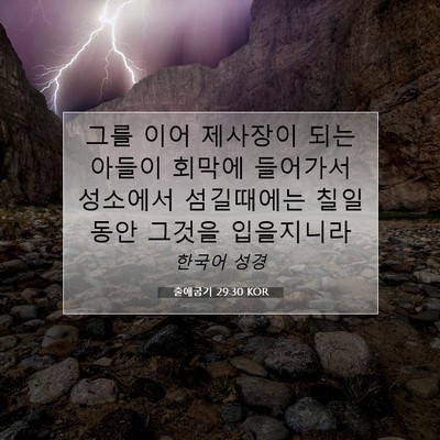 Picture 07 - 출애굽기 29:30 KOR - 그를 이어 제사장이 되는 아들이 - Bible Verse Picture