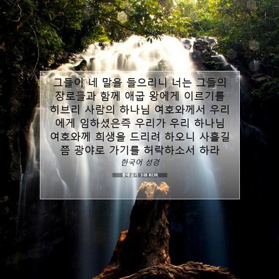 Picture 07 - 출애굽기 3:18 KOR - 그들이 네 말을 들으리니 너는 - Bible Verse Picture