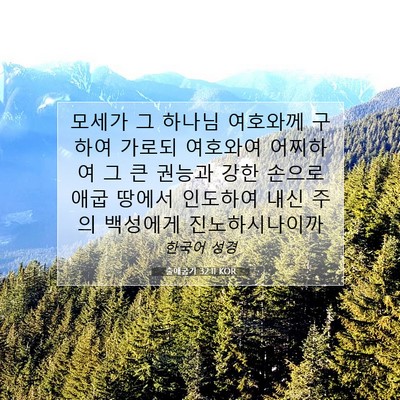 Picture 07 - 출애굽기 32:11 KOR - 모세가 그 하나님 여호와께 구하여 - Bible Verse Picture