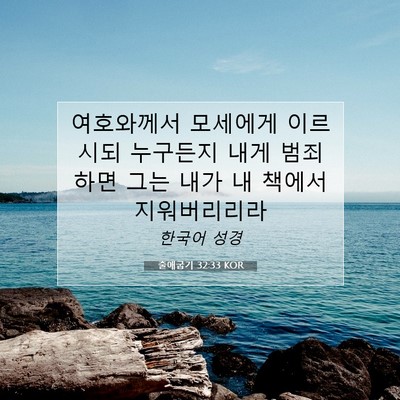 Picture 07 - 출애굽기 32:33 KOR - 여호와께서 모세에게 이르시되 - Bible Verse Picture