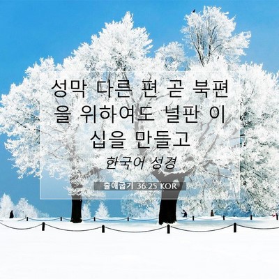 Picture 07 - 출애굽기 36:25 KOR - 성막 다른 편 곧 북편을 위하여도 - Bible Verse Picture