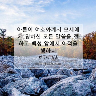 Picture 07 - 출애굽기 4:30 KOR - 아론이 여호와께서 모세에게 명하신 - Bible Verse Picture