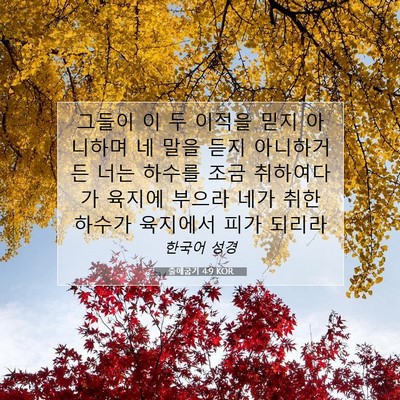 Picture 07 - 출애굽기 4:9 KOR - 그들이 이 두 이적을 믿지 아니하며 - Bible Verse Picture