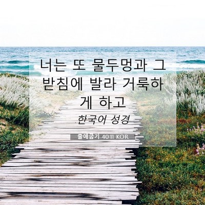 Picture 07 - 출애굽기 40:11 KOR - 너는 또 물두멍과 그 받침에 발라 - Bible Verse Picture