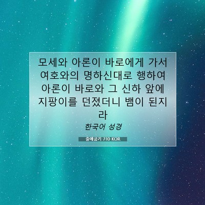 Picture 07 - 출애굽기 7:10 KOR - 모세와 아론이 바로에게 가서 - Bible Verse Picture