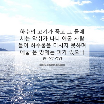 Picture 07 - 출애굽기 7:21 KOR - 하수의 고기가 죽고 그 물에서는 - Bible Verse Picture