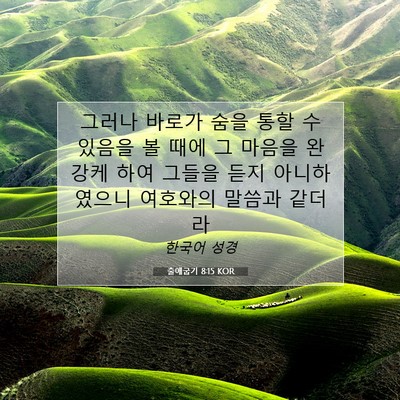 Picture 07 - 출애굽기 8:15 KOR - 그러나 바로가 숨을 통할 수 있음을 - Bible Verse Picture
