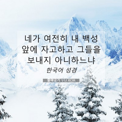 Picture 07 - 출애굽기 9:17 KOR - 네가 여전히 내 백성 앞에 자고하고 - Bible Verse Picture