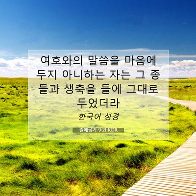 Picture 07 - 출애굽기 9:21 KOR - 여호와의 말씀을 마음에 두지 - Bible Verse Picture