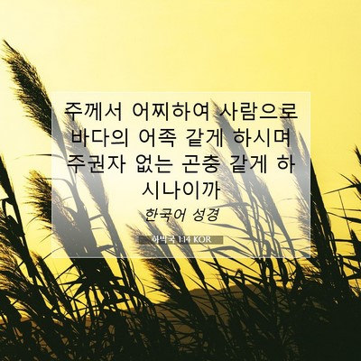 Picture 07 - 하박국 1:14 KOR - 주께서 어찌하여 사람으로 바다의 - Bible Verse Picture