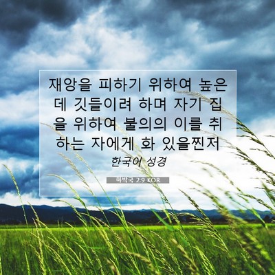 Picture 07 - 하박국 2:9 KOR - 재앙을 피하기 위하여 높은데 - Bible Verse Picture