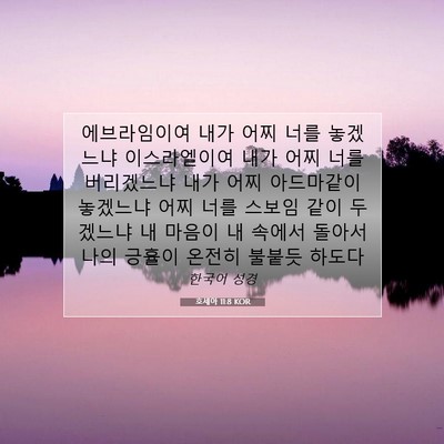 Picture 07 - 호세아 11:8 KOR - 에브라임이여 내가 어찌 너를 - Bible Verse Picture