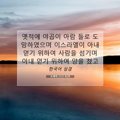 Picture 07 - 호세아 12:12 KOR - 옛적에 야곱이 아람 들로 - Bible Verse Picture