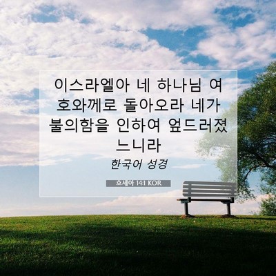 Picture 07 - 호세아 14:1 KOR - 이스라엘아 네 하나님 여호와께로 - Bible Verse Picture