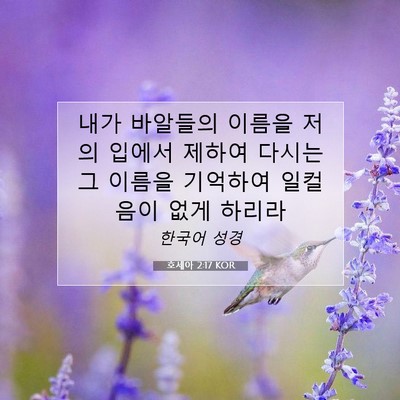 Picture 07 - 호세아 2:17 KOR - 내가 바알들의 이름을 저의 입에서 - Bible Verse Picture