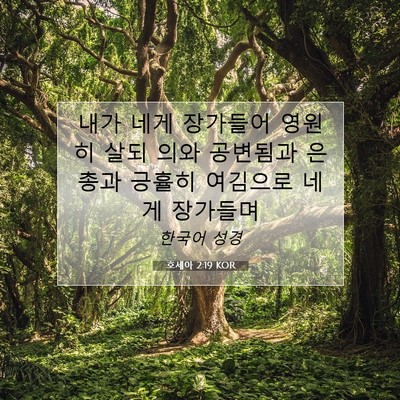 Picture 07 - 호세아 2:19 KOR - 내가 네게 장가들어 영원히 살되 - Bible Verse Picture