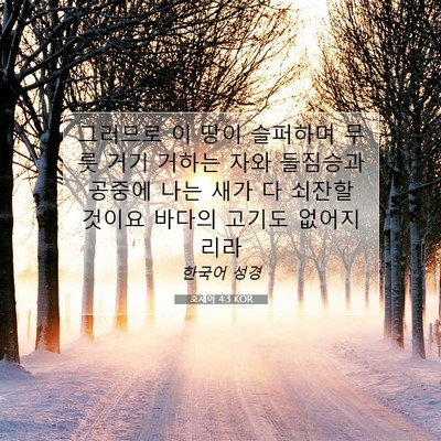 Picture 07 - 호세아 4:3 KOR - 그러므로 이 땅이 슬퍼하며 무릇 - Bible Verse Picture