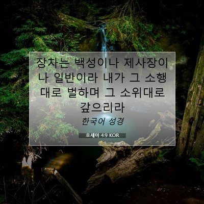Picture 07 - 호세아 4:9 KOR - 장차는 백성이나 제사장이나 - Bible Verse Picture