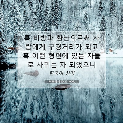 Picture 07 - 히브리서 10:33 KOR - 혹 비방과 환난으로써 사람에게 - Bible Verse Picture