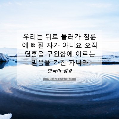 Picture 07 - 히브리서 10:39 KOR - 우리는 뒤로 물러가 침륜에 빠질 - Bible Verse Picture