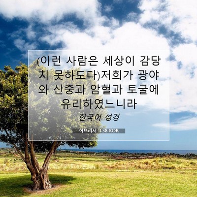Picture 07 - 히브리서 11:38 KOR - (이런 사람은 세상이 감당치 - Bible Verse Picture