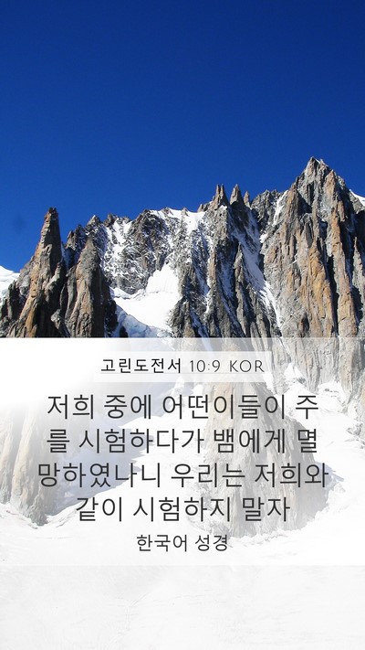 고린도전서 10:9 KOR Bible Verse Image