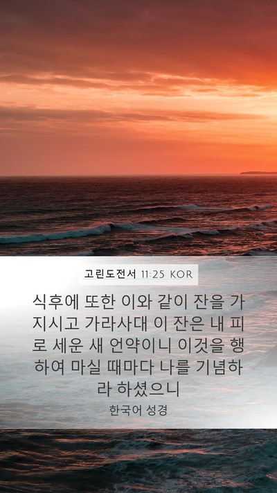 고린도전서 11:25 KOR Bible Verse Image