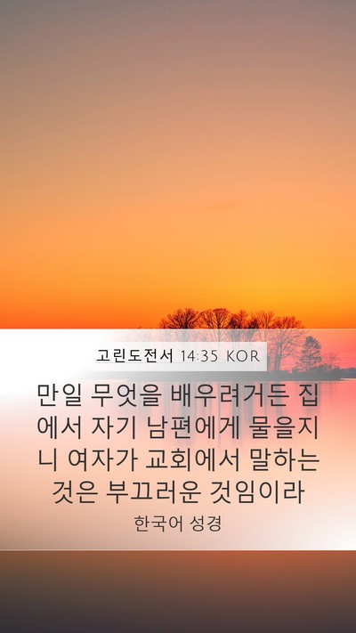고린도전서 14:35 KOR Bible Verse Image