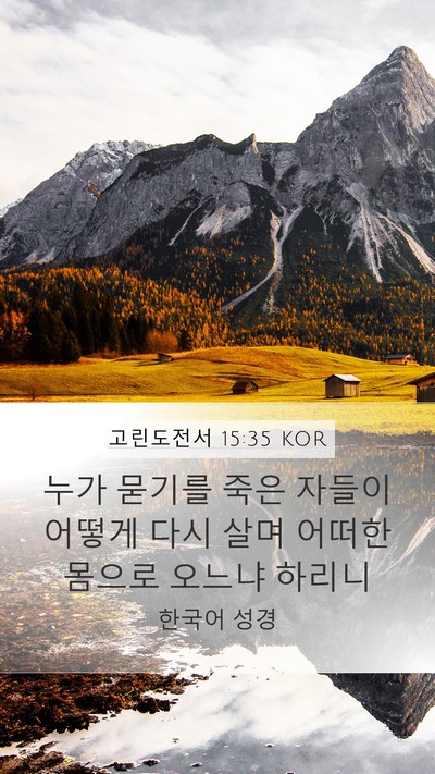 고린도전서 15:35 KOR Bible Verse Image