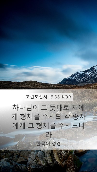 고린도전서 15:38 KOR Mobile Phone Wallpaper - 하나님이 그 뜻대로 저에게 형체를 - Mobile Bible Verse Wallpaper