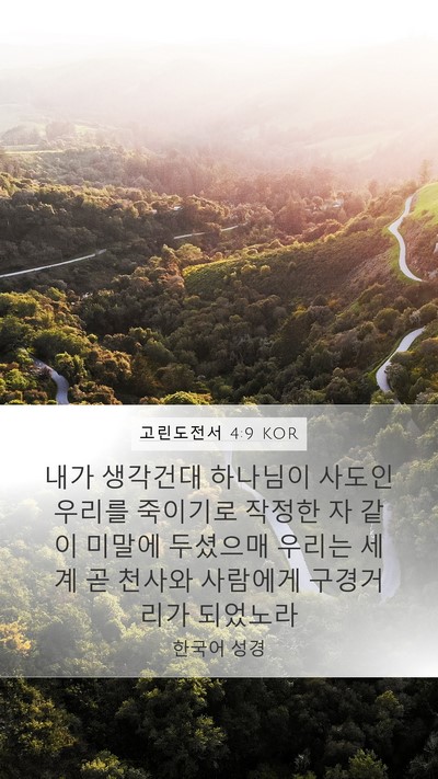 고린도전서 4:9 KOR Bible Verse Image