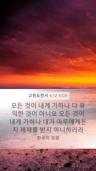 고린도전서 6:12 KOR Bible Verse Image