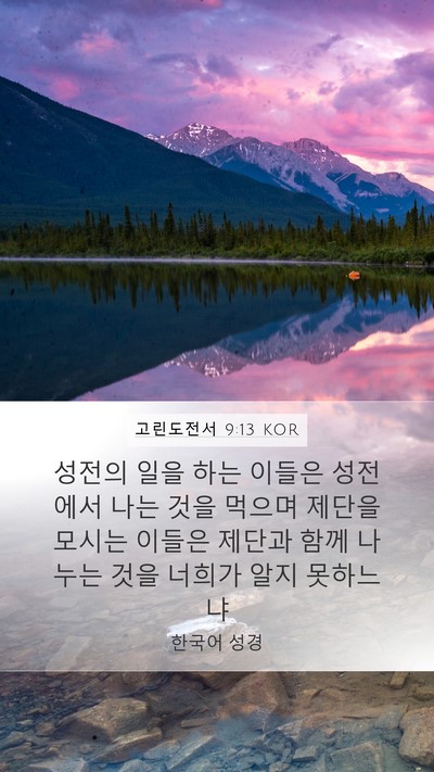 고린도전서 9:13 KOR Bible Verse Image