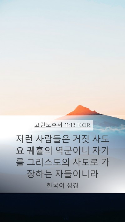 고린도후서 11:13 KOR Bible Verse Image
