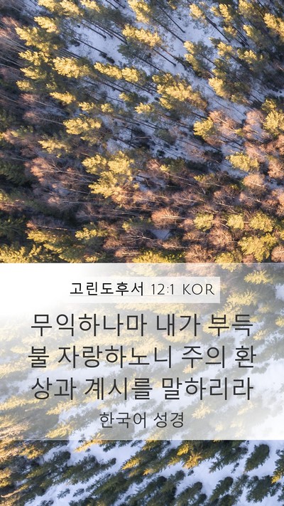 고린도후서 12:1 KOR Bible Verse Image